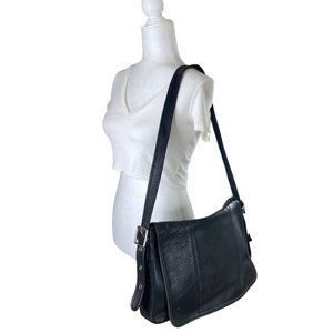 Vintage COACH Messenger Bag Laptop Black Leather Shoulder Strap